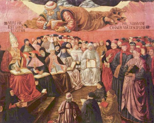 Gozzoli, Benozzo: Triumph des Hl. Thomas von Aquin ber Averroes, Detail