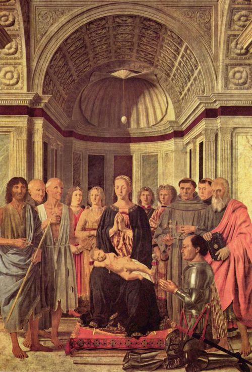 Piero della Francesca: Thronende Madonna mit Heiligen und dem Stifter Federigo da Montefeltro