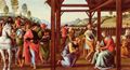 Perugino, Pietro: Altarpolyptychon, Predellatafel, Szene: Anbetung der Heiligen Drei Könige