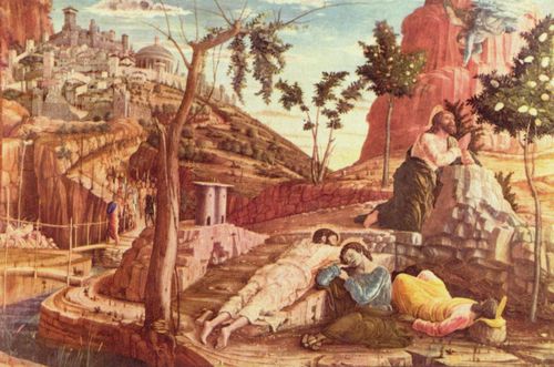 Mantegna, Andrea: Altarretabel von San Zeno in Verona, Triptychon, linke Predellatafel: Christus am lberg