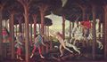 Botticelli, Sandro: Serie von vier Gemlden zu Boccaccio's »Decameron«, »Gastmahl des Nastagio degli Onesti«, Szene: Erste Episode