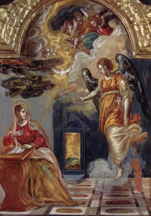 Greco, El: Flgelaltar von Modena, Szene: Die Verkndigung, Detail