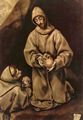 Greco, El: Franz von Assisi und Fra Leone meditieren über den Tod