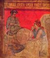 Pompejanischer Maler um 40 v. Chr.: Antigonos und seine Mutter, Detail