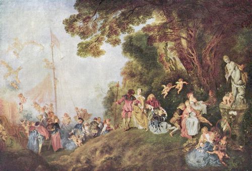 Watteau, Antoine: Einschiffung nach Kythera (erste Fassung)