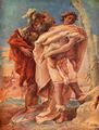 Tiepolo, Giovanni Battista: Fresken in der Villa Valmarana, Vicenza, Szene: Rinaldo und die alten Krieger, Detail