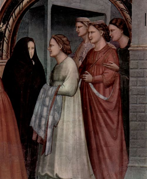 Giotto di Bondone: Fresken in der Arenakapelle in Padua, Szene: Begegnung an der Goldenen Pforte, Detail