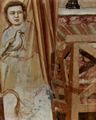 Giotto di Bondone: Fresken in der Arenakapelle in Padua, Szene: Die Vertreibung der Händler aus dem Tempel, Detail: Passionssymbole