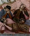 Giotto di Bondone: Fresken in der Arenakapelle in Padua, Szene: Noli me tangere, Detail: Schlafende Wächter