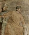 Giotto di Bondone: Fresken in der Bardi-Kapelle, Kirche Santa Croce in Florenz Szene: Verlobung des Hl. Franziskus mit der Armut, Detail: Der Hl. Franziskus