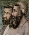 Giotto di Bondone: Fresken in der Bardi-Kapelle, Kirche Santa Croce in Florenz, Santa Croce in Florenz, Szene: Die Bestätigung der Ordensregel, Detail
