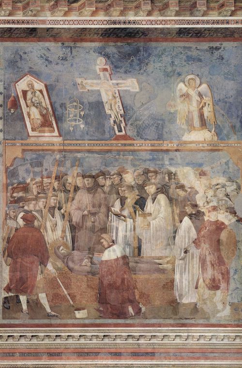 Giotto di Bondone (und Werkstatt): Fresken in der Kirche San Francesco in Assisi, Szene: Die Besttigung der Wundmale des Hl. Franziskus