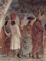Piero della Francesca: Freskenzyklus der »Legende vom Heiligen Kreuz« im Chor von San Francesco in Arezzo, Szene: Lobpreisung des Heiligen Kreuzes nach dessen Rckfhrung nach Jerusalem durch Kaiser Heraklius, Detail: Gefolge des Kaisers