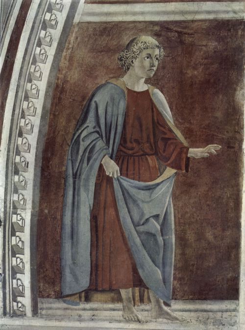 Piero della Francesca: Freskenzyklus der »Legende vom Heiligen Kreuz« im Chor von San Francesco in Arezzo, Szene: Prophet