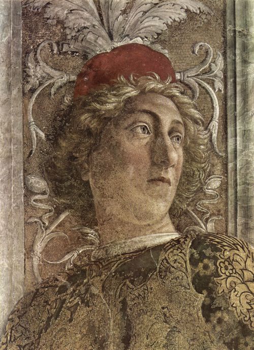 Mantegna, Andrea: Freskenzyklus in der Camera degli Sposi im Palazzo Duccale in Mantua, Szene: Der Hof der Gonzaga, Detail: Portrt eines Hofmannes