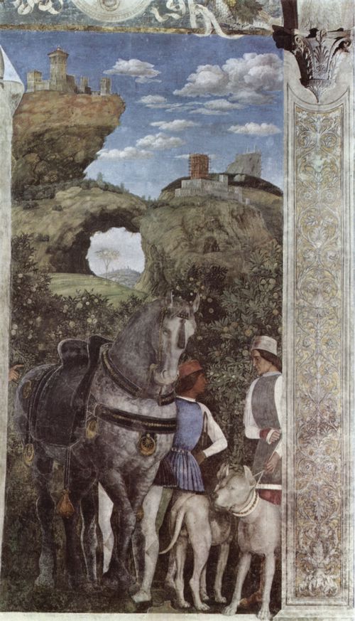 Mantegna, Andrea: Freskenzyklus in der Camera degli Sposi im Palazzo Duccale in Mantua, Szene: Wartende Reitknechte
