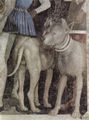Mantegna, Andrea: Freskenzyklus in der Camera degli Sposi im Palazzo Duccale in Mantua, Szene: Wartende Reitknechte, Detail: Hunde