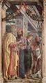 Mantegna, Andrea: Altarretabel von San Zeno in Verona, Triptychon, linke Tafel: Hl. Petrus, Hl. Paulus, Hl. Johannes, der Evangelist, Hl. Zeno