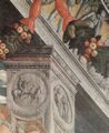 Mantegna, Andrea: Altarretabel von San Zeno in Verona, Triptychon, linke Tafel, Szene: Hl. Petrus, Hl. Paulus, Hl. Johannes, der Evangelist, Hl. Zeno, Detail: Architektur und Girlanden