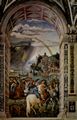 Pinturicchio: Freskenzyklus zu Leben und Taten des Enea Silvio Piccolomini, Papst Pius II. in der Dombibliothek zu Siena, Szene: E. S. Piccolomini bricht zum Konzil nach Basel auf