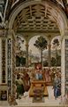 Pinturicchio: Freskenzyklus zu Leben und Taten des Enea Silvio Piccolomini, Papst Pius II. in der Dombibliothek zu Siena, Szene: E. S. Piccolomini als Botschafter in Schottland
