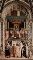 Pinturicchio: Freskenzyklus zu Leben und Taten des Enea Silvio Piccolomini, Papst Pius II. in der Dombibliothek zu Siena, Szene: Papst Pius II. spricht Katharina von Siena heilig