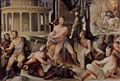 Beccafumi, Domenico: Allegorischer Freskenzyklus (Politische Tugenden) aus dem Plazzo Pubblico in Siena, Szene: Das Opfer des Codrus, König von Athen