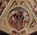 Beccafumi, Domenico: Allegorischer Freskenzyklus (Politische Tugenden) aus dem Plazzo Pubblico in Siena, Szene: Speusippus Tegaeatum und Fabius der Große