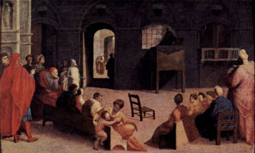 Beccafumi, Domenico: Predigt des Hl. Bernhardin auf der Piazza in Siena