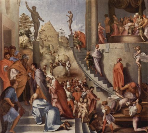 Pontormo, Jacopo: Gemlde fr das Hochzeitszimmer des Pier Francesco Borgherini im Familienpalast in Florenz, Szene: Joseph in gypten