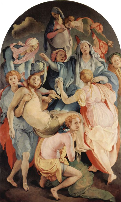 Pontormo, Jacopo: Altargemlde der Capponi-Kapelle in Santa Felicita in Florenz, Szene: Kreuzabnahme Christi