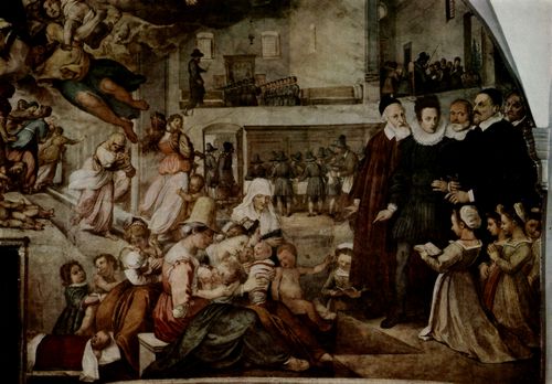 Poccetti, Bernardino: Detail des Fresko von Ospedale degli Innocenti in Florenz