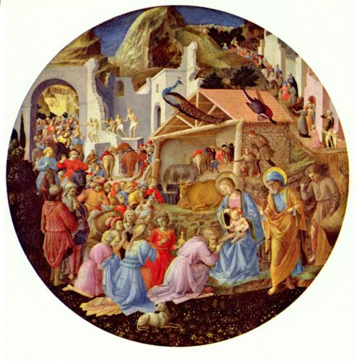 Angelico, Fra: Die Anbetung der Heiligen Drei Knige, Tondo