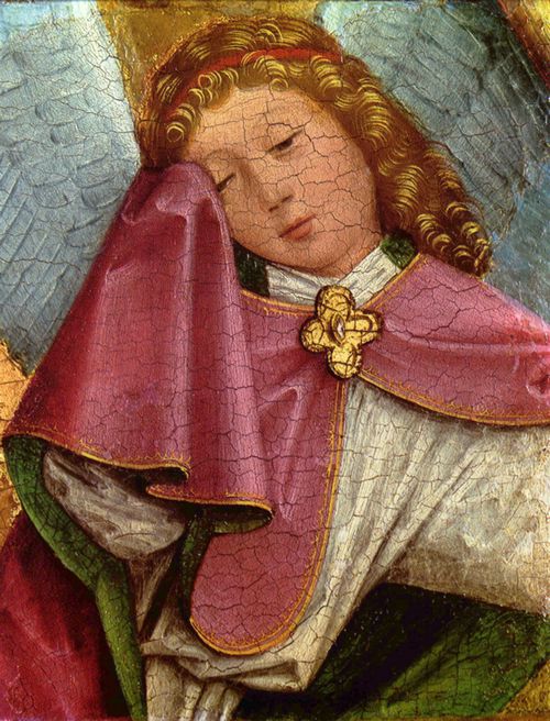 Meister von Liesborn: Kreuzigung Christi, Fragment: Trauernder Engel