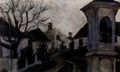 Schiele, Egon: Klosterneuburg, Kahle Bäume und Häuser