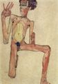 Schiele, Egon: Kniender Akt, Selbstporträt