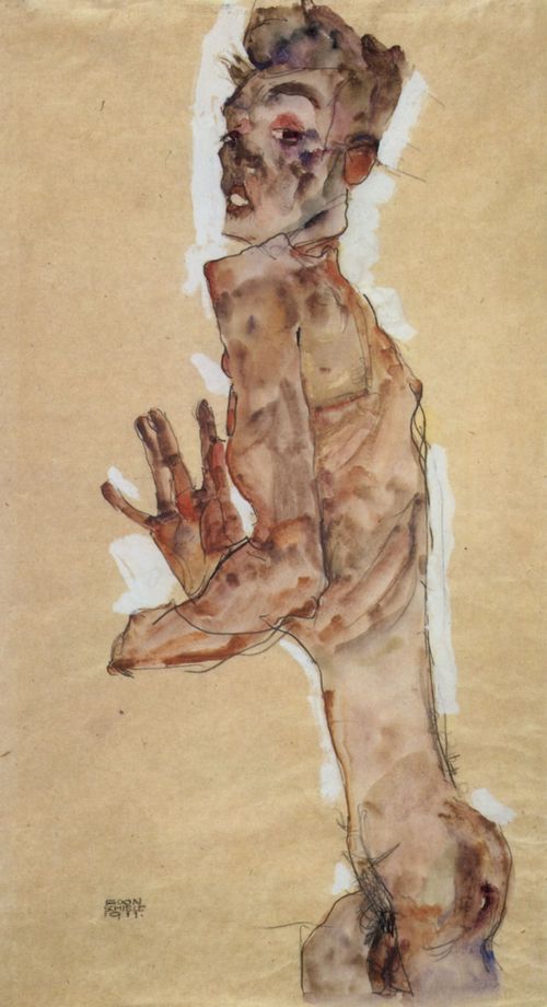 Schiele, Egon: Akt, Selbstportrt