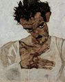 Schiele, Egon: Selbstportrt mit gesenktem Kopf