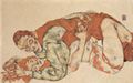 Schiele, Egon: Liebesakt, Studie