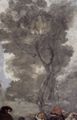 Goya y Lucientes, Francisco de: Kuppelfresko in San Antonio de la Florida, Madrid, Szene aus der Legende des Hl. Antonius von Padua: Der Heilige erweckt einen Toten in Lissabon, der die Unschuld seiner Eltern bezeugt, Detail: Baum
