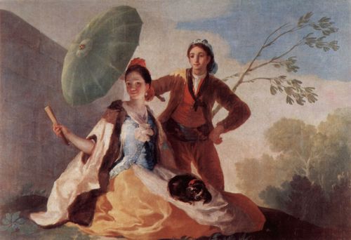 Goya y Lucientes, Francisco de: Entwrfe fr die Wandteppiche zur Ausschmckung der Knigl. Palste El Pardo und El Escorial, Szene: Der Sonnenschirm