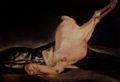 Goya y Lucientes, Francisco de: Stillleben, Gerupfter Truthahn und Pfanne mit Fischen