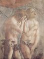 Masaccio: Szenen aus dem Leben Petri, Szene: Vertreibung aus dem Paradies, Detail: Adam und Eva