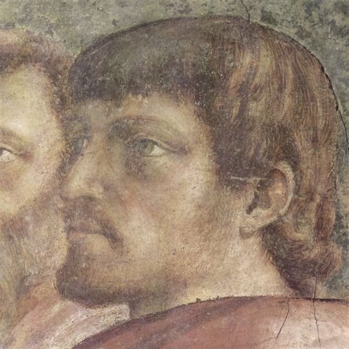Masaccio: Szenen aus dem Leben Petri, Szene: Der Zinsgroschen, Detail: Kopf eines Apostels