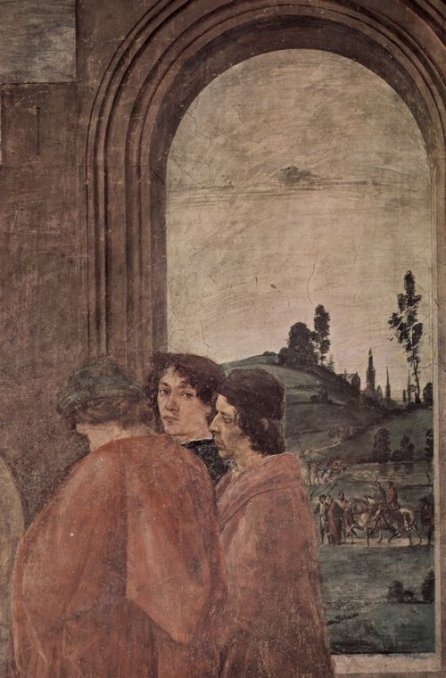 Lippi, Fra Filippo: Freskenzyklus der Brancacci-Kapelle in Santa Maria del Carmine in Florenz, Szene: Martyrium des Hl. Petrus, Detail