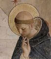 Angelico, Fra: Freskenzyklus im Dominikanerkloster San Marco in Florenz, Szene: Verspottung Christi, Detail: Hl. Dominikus