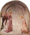Angelico, Fra: Freskenzyklus im Dominikanerkloster San Marco in Florenz, Szene: Verkündigung mit Hl. Dominikus