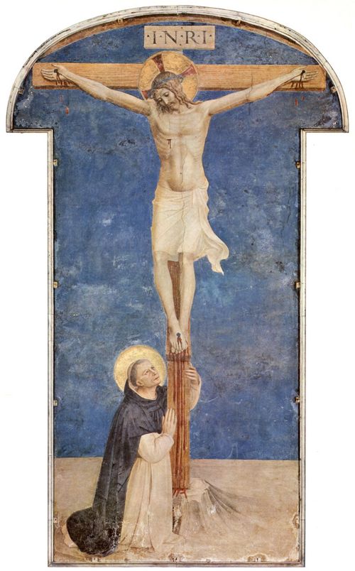 Angelico, Fra: Hl. Dominikus am Kreuze Christi