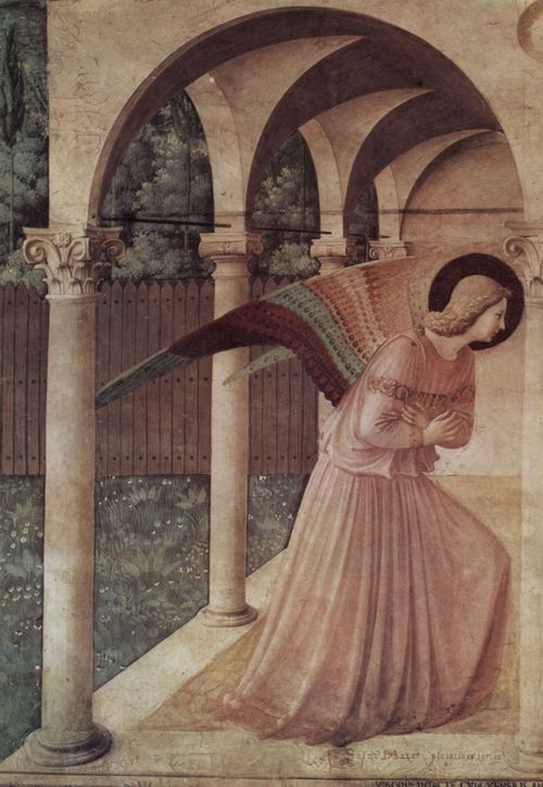 Angelico, Fra: Freskenzyklus im Dominikanerkloster San Marco in Florenz, Szene: Verkndigung, Detail: Verkndigungsengel