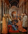 Angelico, Fra: Freskenzyklus zum Leben der Heiligen Stephan und Laurentius, Szene: Weihe des Hl. Laurentius zum Diakon durch den Papst Sixtus